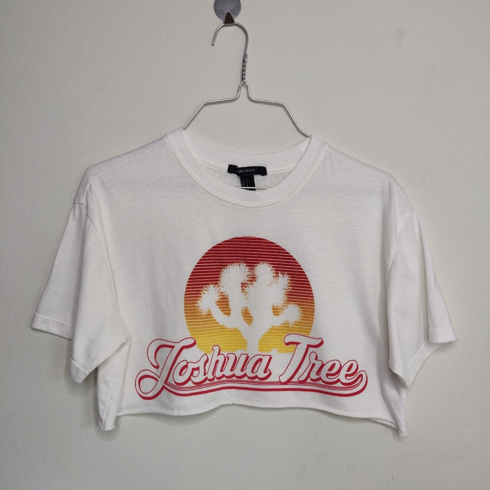 F21 Cropped Graphic Tee